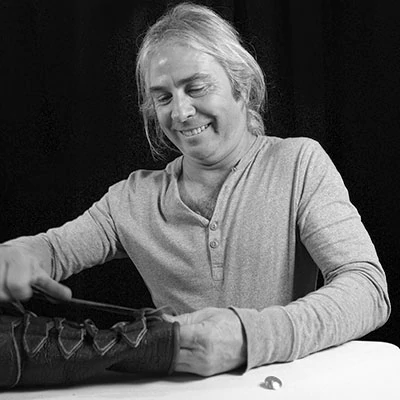 Craig making mocassins